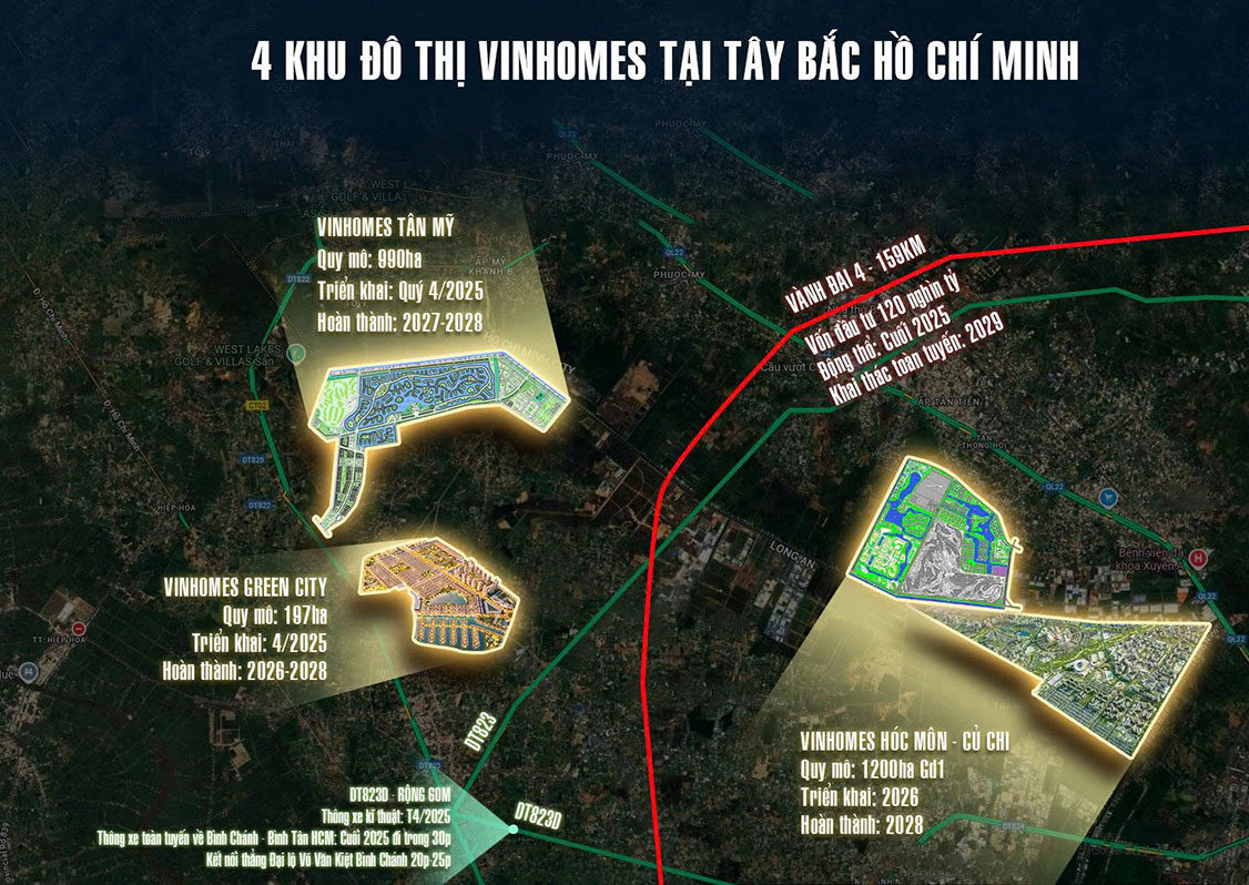 Kết nối hạ tầng đồng bộ quanh Vinhomes Hóc Môn Củ Chi