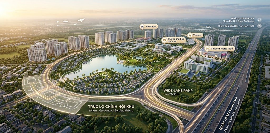 Quy hoạch Vinhomes Hóc Môn tích hợp cùng hệ thống giao thông Vành đai 3