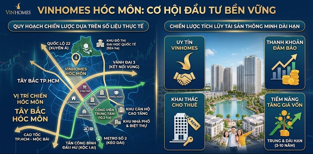 Quy hoạch Vinhomes Hóc Môn thúc đẩy giá trị bất động sản toàn vùng