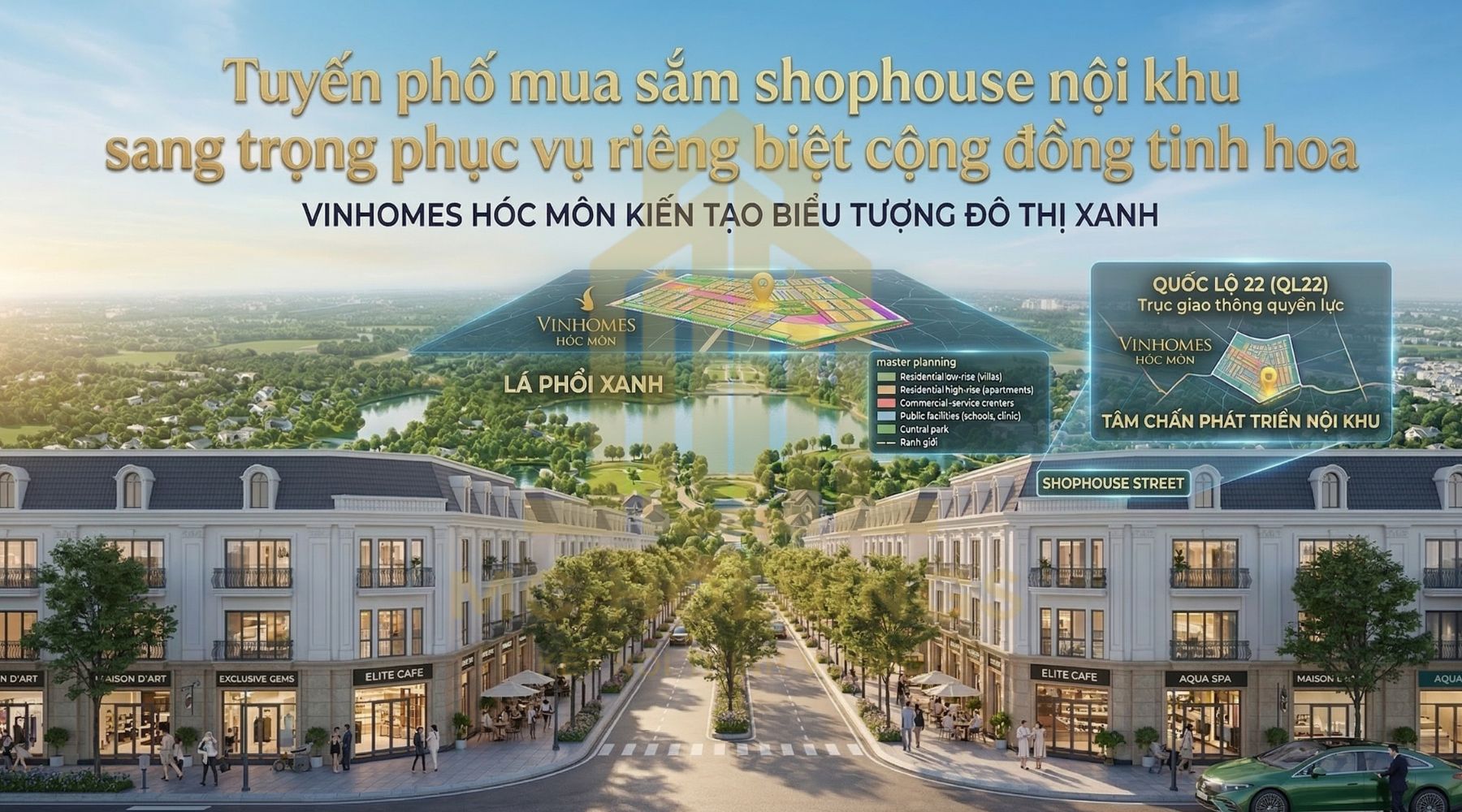 Bán nhà mặt tiền quốc lộ 22 huyện hóc môn để sở hữu shophouse kinh doanh hàng xa xỉ