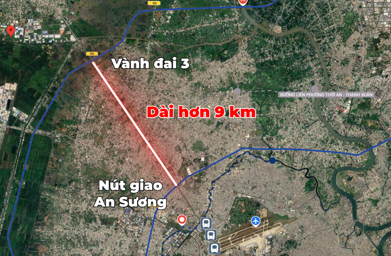 Phối cảnh dự án quốc lộ 22 mở rộng kết nối trực tiếp với đại đô thị Vinhomes Hóc Môn năm 2026.