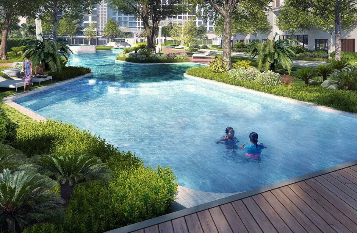 Hệ thống hồ bơi nội khu cao cấp thuộc Tiện ích The Global City