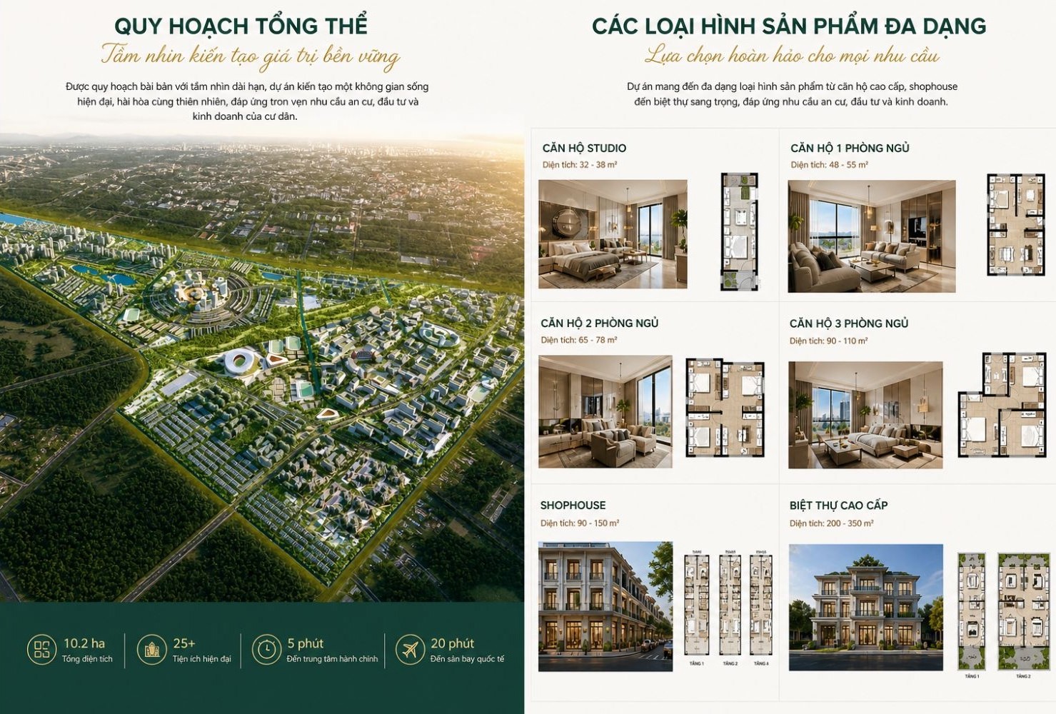 Quy hoạch Tổng thể và Các loại hình Sản phẩm Đa dạng vinhomes Saigon Park