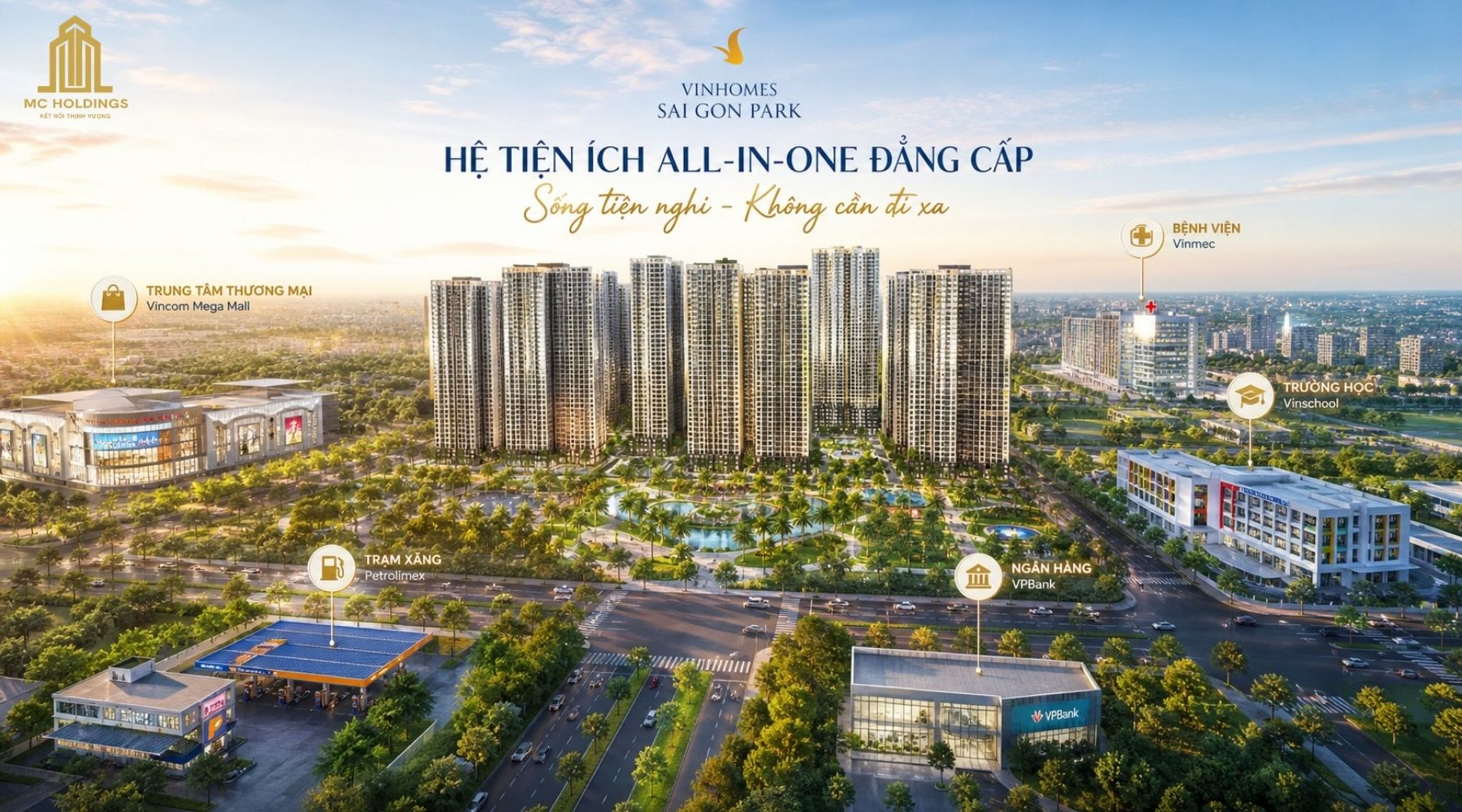 Tiện ích Ngoại khu Phát triển từ Vinhomes Sai Gon Park (Vinhomes Hóc Môn) 