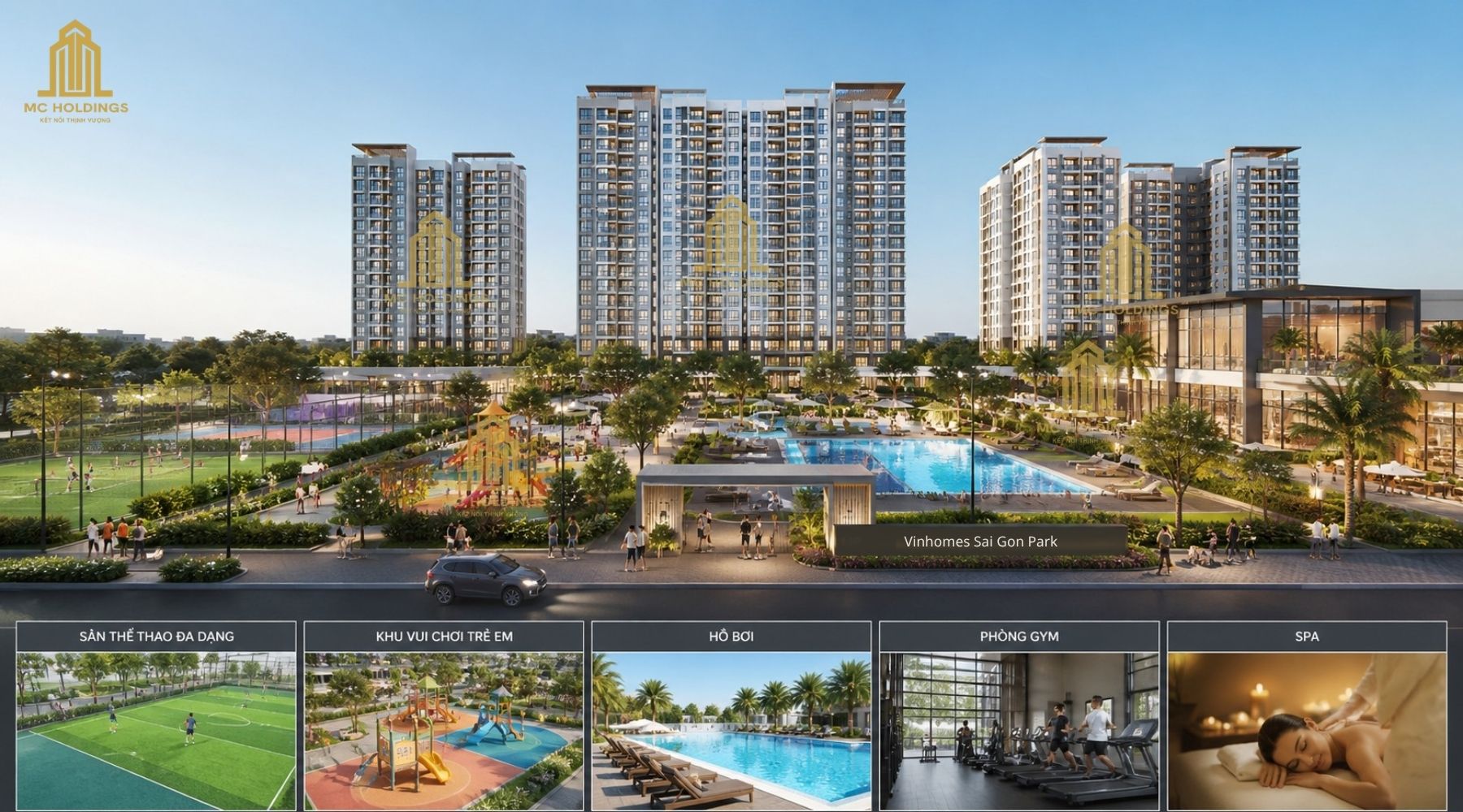 Tiện ích nội khu đa dạng và hiện đại trong khu Đô Thị Vinhomes Sai Gon Park (Vinhomes Hóc Môn)