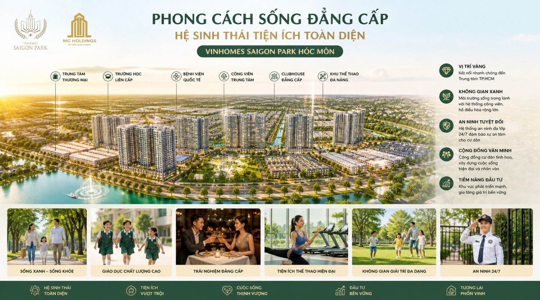 Phong Cách Sống Đẳng Cấp và Hệ Sinh Thái Tiện Ích Toàn Diện Vinhomes Saigon Park Hóc Môn