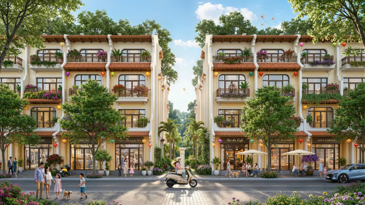 Kiểu kiến trúc đối xứng là hai căn biệt thự được thiết kế liền kề nhau