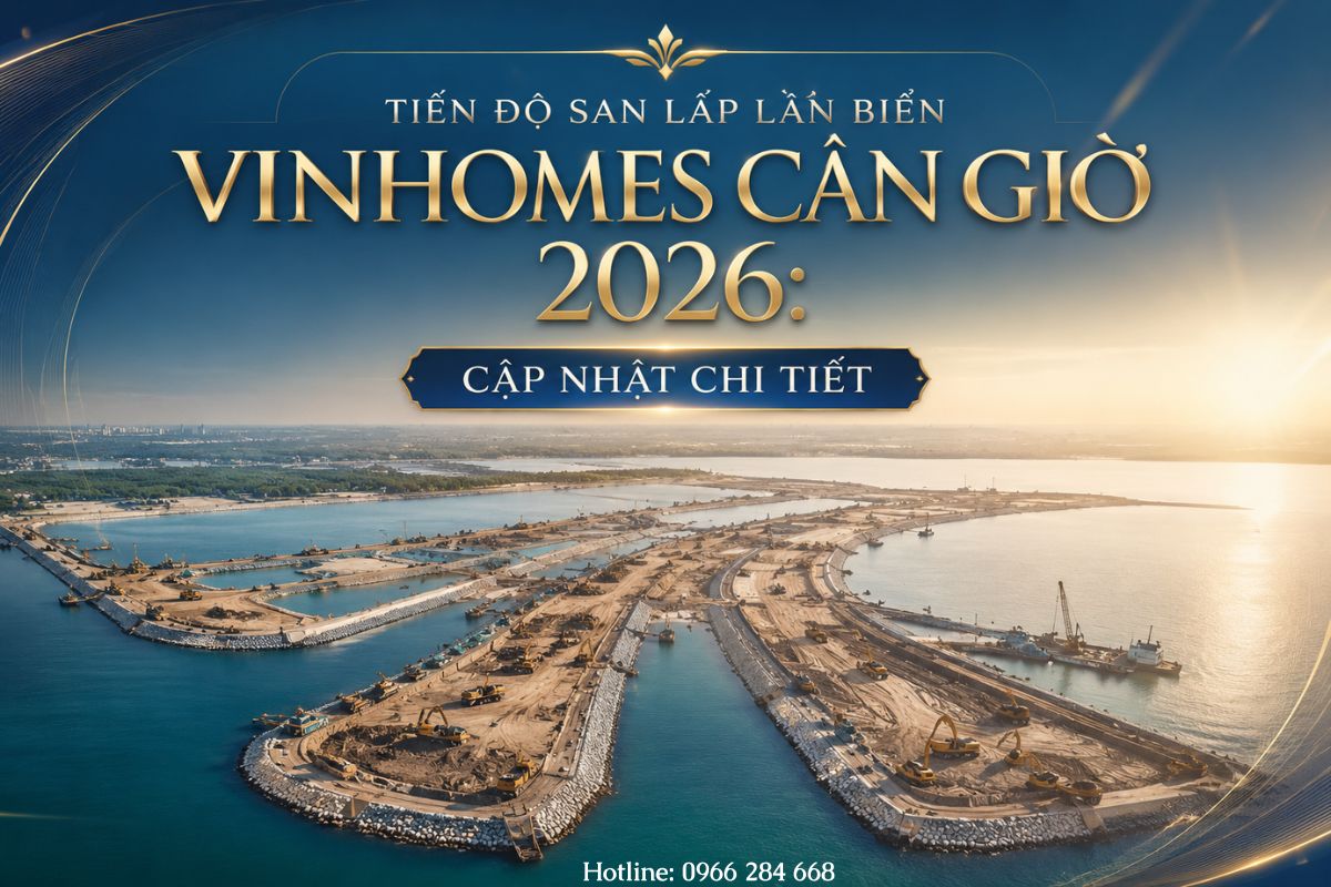 Tiến độ san lấp lấn viển Vinhomes Cần Giờ cập nhật thực tế mới nhất